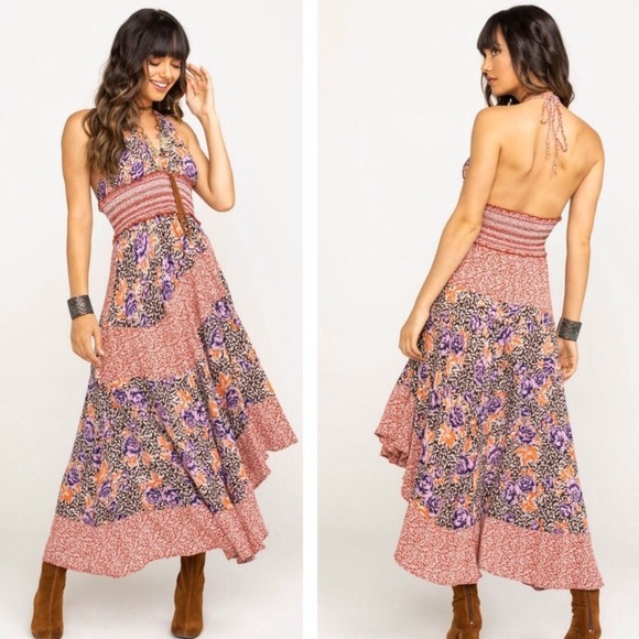 Free People Dresses & Skirts - Free People Gabriela asymmetrical halter dress